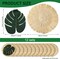 24 Pack Luau Placemats and Palm Placemat, Round Luau Fringe Place Mats Tropical Palm Leaf Place Mats Bulk Summer Hawaiian Plate Chargers Table Placemats Tropical Party Supplies